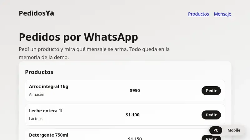 Vista previa de pedidos whatsapp