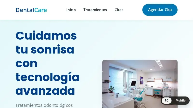 Vista previa de landing odonto