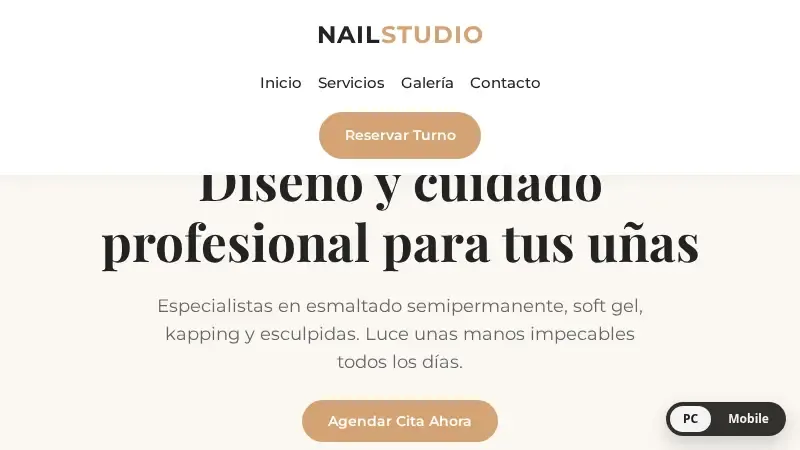 Vista previa de landing uñas
